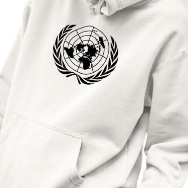Imagem de Blusa Moletom Masculino Estampado ONU em Algodão Fio 30.1 Penteado - G