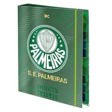 Imagem de Fichario Argolado Grande Time Palmeiras 10Divisória Colorida - DAC