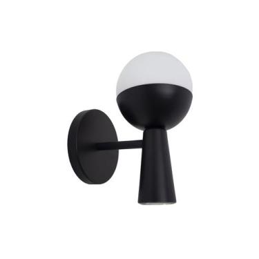 Imagem de Lustre Arandela Cone Bola 12cm Globo Preto 238 - ILUMINAMUNDO