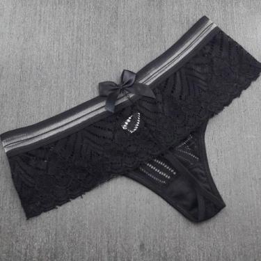 Imagem de Calcinha sexy fio dental cintura média transparente - Calcinha Merlin 