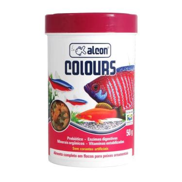 Imagem de Ração de flocos para peixes Alcon Colours - realça a coloração dos peixes 50g