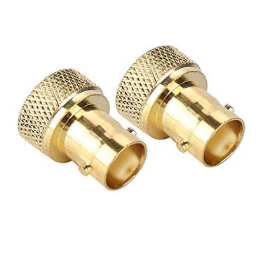Imagem de BNC Fêmea SMA Macho Adaptador Conector 2 Pcs Dispositivos de Radiofrequência de Comunicação Estável Dourado