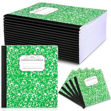 Imagem de Seajan Pacote com 20 cadernos de redação, 19 x 21 cm, mármore, 60 folhas, cadernos de composição, capa de encadernação resistente, caderno pautado universitário para material de escritório escolar,
