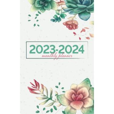 Imagem de 2023-2024 Monthly Planner | Pretty Classic Succulents: Small Two Year Calendar Schedule Organizer | January 2023 to December 2024 (24 Months) US Federal Holidays & Moon Phases