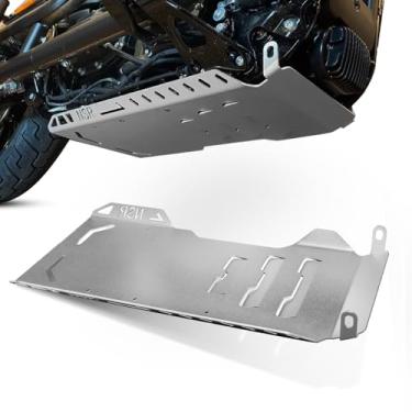 Imagem de totiancong Placa de motocicleta para Harley Softail Street Bob Fat Boy Breakout Fat Bob Low Rider Low Rider st 2018-2023 Base de motor inferior protetor de chassi para acessórios Harley, prata