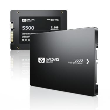 Imagem de SANZANG SSD SATA III de 512 GB, 6 Gb/s, unidade interna de estado sólido 3D NAND TLC Flash, velocidade de leitura de até 500 MB/s, atualização de memória e armazenamento NAS DIY para PC ou laptop -