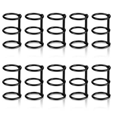 Imagem de Coobbar 3 anéis de metal para fichário de folhas soltas para encadernação DIY álbum de fotos / diário de viagem/caderno/calendário circular redondo, 10 peças, com diâmetro interno de 25 mm (preto)