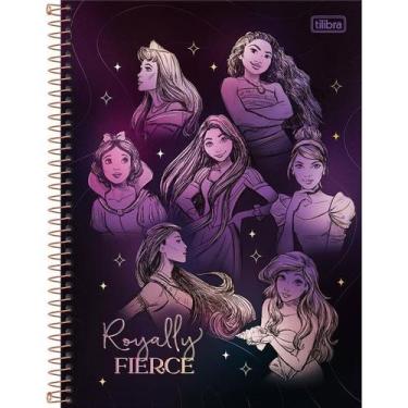 Imagem de Caderno Escola 1 Mat Espiral Princesas Disney 80 Fls Tilibra Com Adesi