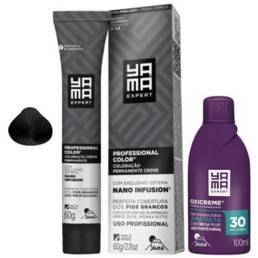Imagem de Kit Coloração Yama Nano Infusion Profissional 1.0 Preto + Ox Cremosa 3