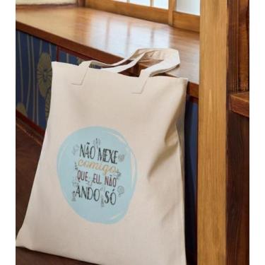 Imagem de Bolsa Ecobag - NÃO MEXE COMIGO - Ecológica 100% Algodão Cru - Lojas Áu