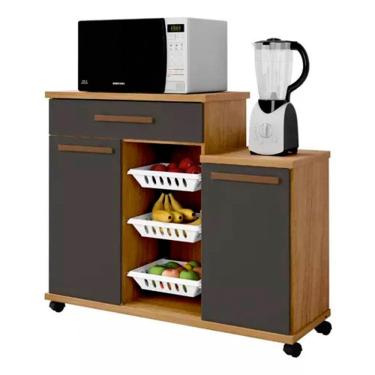 Imagem de Armário Fruteira 2 Portas 3 Cestos 1 Gaveta Teresina Arte Móveis