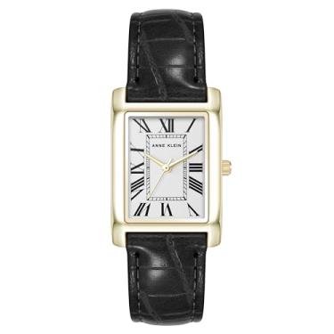 Imagem de Anne Klein Relógio feminino com pulseira Croco-Grain, Preto