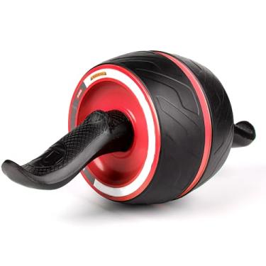 Imagem de Roda de rolo abdominal com tapete de joelheira, equipamento de treino abdominal de recuperação automática, equipamento de ginástica em casa, roda abdominal sem ruído para homens e mulheres