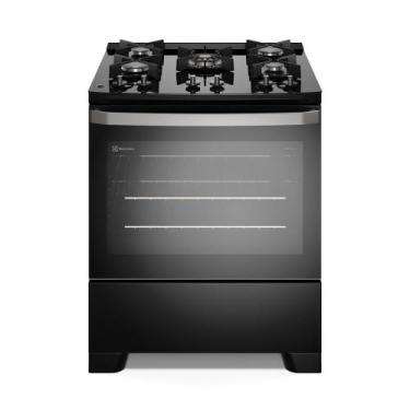 Imagem de Fogão 5 bocas Electrolux Preto Efficient Mesa de Vidro, PerfectCook e 