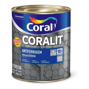 Imagem de Anti Ferrugem Cinza 900ml Ferrolack Coralit Óleo Platina