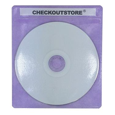 Imagem de CheckOutStore CD premium de armazenamento de plástico com dupla face, Roxa, 400 Units
