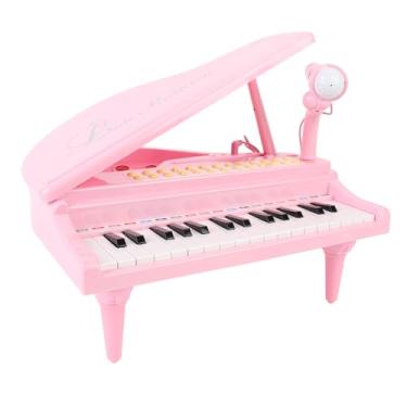 Imagem de Teclado de Brinquedo de Piano Infantil, Brinquedo de Teclado de Piano de 31 Teclas para Meninas, Brinquedo Educacional de Aprendizagem de Piano Musical Com Microfone, (Róseo)