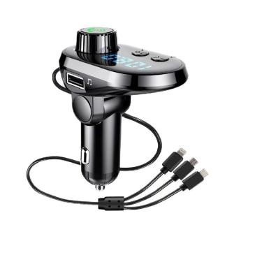 Imagem de Transmissor fm Bluetooth 5 em 1 com kit de carro sem usar as mãos