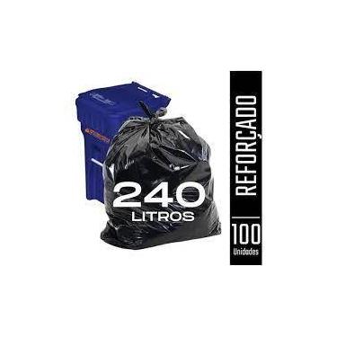 Imagem de Saco lixo 240 litros fardo com 100 unidades reforçado - sacos