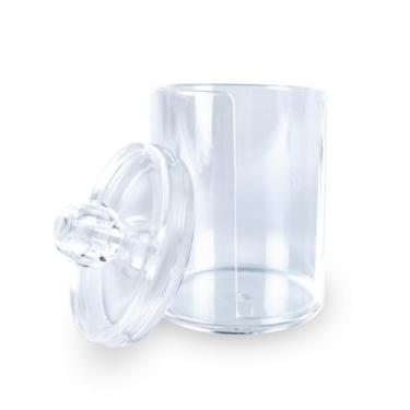 Imagem de Porta Algodão Disco Acrílico Tampa Organizador Penteadeira