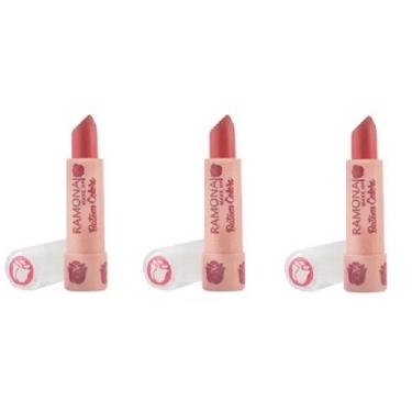 Imagem de Kit 3 Batom Colors Cor 11 Rosa Nude 3,8gr - Ramona Make Up
