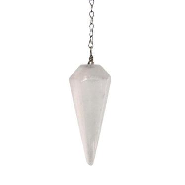 Imagem de Pêndulo Facetado Selenita Radiestesia E Reiki Tamanho Grande - Equilíb