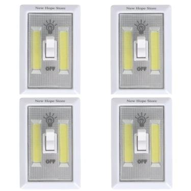 Imagem de Luz noturna de LED COB, interruptor de luz sem fio operado por bateria 300 lúmens, luminária de armário New Hope Store, luminária de mesa para berçário, corredores, quartos de 4 unidades (bateria não