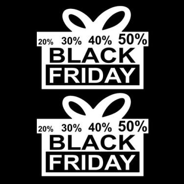 Imagem de 2 Adesivos  Vitrine Parede Loja 50X35cm - Branco - Jhow Adesivos