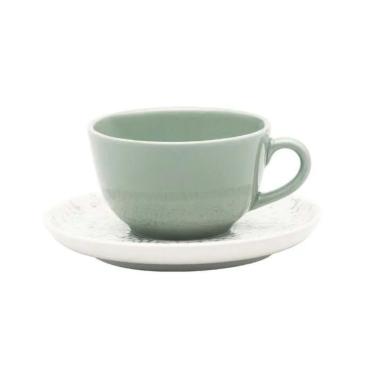 Imagem de Conjunto De Xícaras Para Chá Com Pires Em Cerâmica Tie Dye Com 12 Peças 200ml Oxford