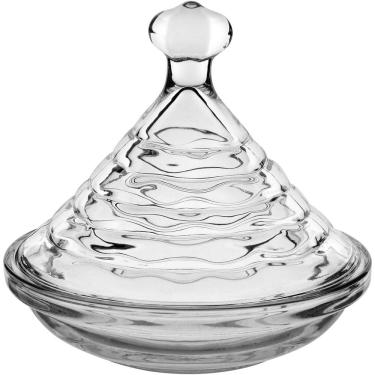 Imagem de Potiche Redondo Home&co Com Tampa Vidro 11x12x12cm Transparente Bomboniere