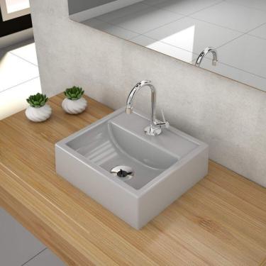 Imagem de Kit 3 Cubas Para Banheiro Q32w Compace Cinza