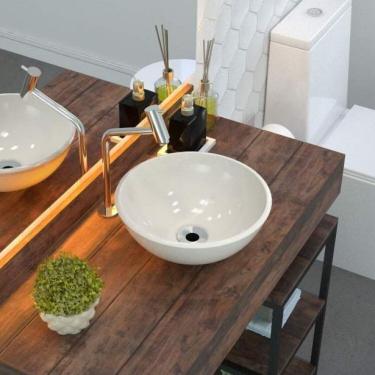 Imagem de Kit 2 Cubas De Apoio Para Banheiro R30w Redonda Compace Bege