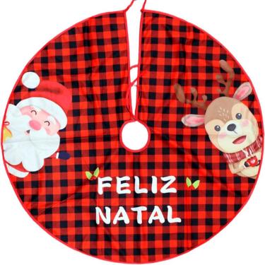 Imagem de Saia De árvore Natal Temática Papai Noel Rena Natalino 90cm