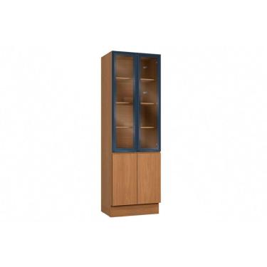 Imagem de Módulos De Cozinha Ciela Cristaleira Ciela R631 Com 4 Portas 2 Com Vidro 70x220cm Canela Azul