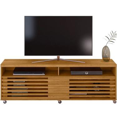 Imagem de Rack Bancada Foz 2 Portas Rodízios Tv Até 75 Polegadas Cumaru