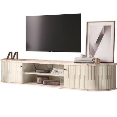 Imagem de Rack Suspenso 2 Portas Faro Para Tv De 75 Polegadas Calacata/off White