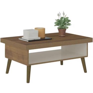 Imagem de Mesa De Centro Artely Lucca 91 Cm De Largura Pinho Com Off White