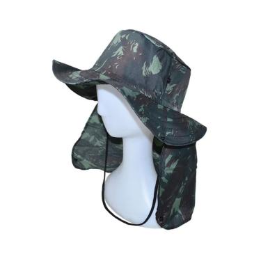 Imagem de Chapéu De Poliéster Modelo Pescaria Camuflado Com Proteção Para O Pescoço - Glx