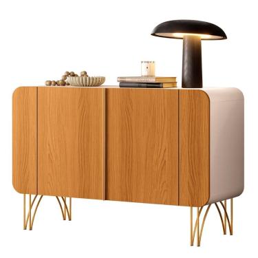 Imagem de Balcão Aparador Buffet 2 Portas Pé Metal Benvy H01 Cinamomo/off - Mpozenato