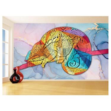 Imagem de Papel De Parede 3D Animais Pop Art Camaleão Pet 3,5M Pxa02 - Você Deco