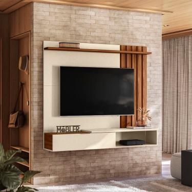 Imagem de Painel para Tv 65 Polegadas Suspenso Living Perola Metalizado / Cinamomo