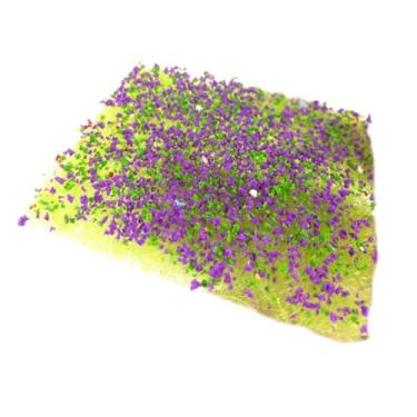Imagem de TTETTZ Modelo de tufo de grama, decoração de grama artificial, modelo de terreno feito à mão, grama sintética para layout de terreno de jogos ferroviários, Verde-púrpura
