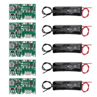 Imagem de AEDIKO Módulo Carregador De Bateria Íons Lítio 18650 Com 5 Peças + Suporte Para Carregamento Rápido, Proteção Energia Móvel, Placa Circuito Impresso