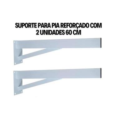 Imagem de Grapa Suporte Para Pia Parafusar Reforçado mão francesa 60 cm com 2 Un