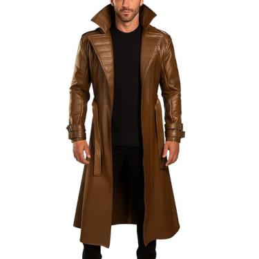 Imagem de LP-FACON Casaco masculino Gmbit Channing Tatum Remy Etienne Halloween cosplay fantasia marrom couro PU