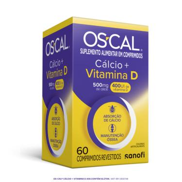 Imagem de Suplemento Vitamínico Os-Cal D Cálcio 500mg + Vitamina D 400UI 60 comprimidos