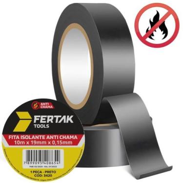 Imagem de Fita Isolante Adesiva Lisa Anti Chamas 10M X 19Mm Preta - Fertak
