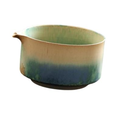 Imagem de WeiLaiKeQi Tigela de cerâmica para chá matcha, tigela de porcelana tradicional para presente, chawan para bater e acessórios de mistura, feita à mão para amantes, Verde