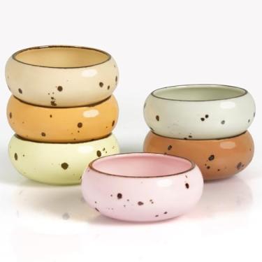 Imagem de Esfour Ceramics Tigelas de sobremesa pequenas artesanais – 340 g, conjunto de 6 – micro-ondas, forno, lava-louças, sorvete, sopa, lanches, arroz, cereal, pimenta, molhos de acompanhamento, presente
