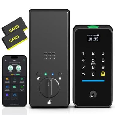 Imagem de Dhiedas Fechadura inteligente para fechadura de porta frontal sem chave com controle de aplicativo, Wi-Fi integrado, fácil instalação